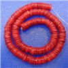 Image 1 : 9x2 MM BAMBOO CORAL RONDELLES STRAND - 16 INCHES