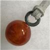 Image 1 : S. SILVER 20 MM FIRE AGATE AND HEMATITE UNISEX PENDANT - 33 MM LONG