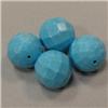Image 1 : 15 MM LOT OF FACETED ROUND STABILIZED TURQUOISE BEADS
