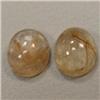 Image 1 : 10 CTS PAIR OF OVAL RUTILATED QUARTZ CABOCHON 12x10 MM