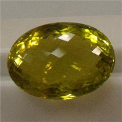 64 CTS CHECKER BOARD OVAL CITRINE 29x20 MM