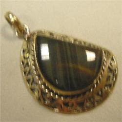 47x33 MM TIGER'S EYE METAL PENDANT