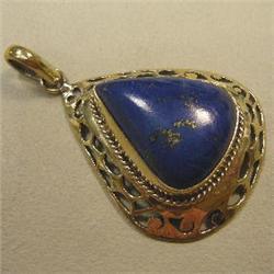 45x36 MM LAPIS LAZULI METAL PENDANT