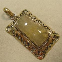 43x27 MM RUTILATED QUARTZ METAL PENDANT
