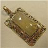 Image 1 : 43x27 MM RUTILATED QUARTZ METAL PENDANT