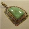 Image 1 : 32x47 MM GREEN JASPER METAL PENDANT
