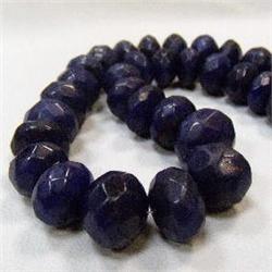 740 CTS FACETED GLASS FILLED ENHANCED SAPPHIRE STRAND 15-14 MM - TEMPORARY CLASP