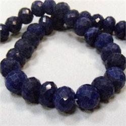 770 CTS FACETED GLASS FILLED ENHANCED SAPPHIRE STRAND 16-12 MM - TEMPORARY CLASP