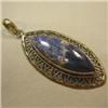 Image 1 : 65x30 MM SODALITE METAL PENDANT