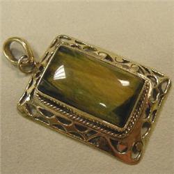 42x30 MM TIGER'S EYE METAL PENDANT