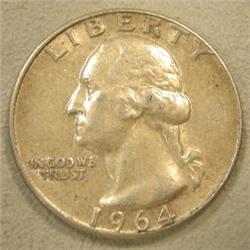 US SILVER QUARTER 1964 COIN