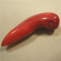 34 CTS FREE FORM BAMBOO RED CORAL PIECE 32x12 MM - TOP DRILLED