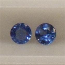 0.53 CTS PAIR OF ROUND SAPPHIRE 3 MM
