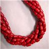 Image 1 : 7x4 MM FIVE STRAND OF BAMBOO CORAL - 16 INCHES