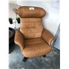 Image 2 : BROWN LEATHER SWIVEL RECLINING ARM CHAIR