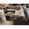 Image 2 : NAPIER BROWN 87" X 87" CORNER SECTIONAL SET WITH TABLE