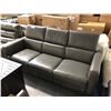 Image 2 : GREY LEATHER 80"W 3 SEAT DUO RECLINING SOFA WITH USB PORTS