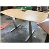 Image 2 : HERMAN MILLER NATURAL OAK 72" X 30" ELECTRIC SIT/STAND PROGRAMMERS TABLE
