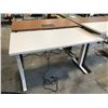 Image 2 : HERMAN MILLER 5' X 2.5' WHITE ELECTRIC SIT/STAND PROGRAMMERS TABLE