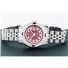 Image 8 : Rolex Ladies Stainless Steel Red Diamond & Ruby Datejust Wristwatch