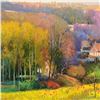 Image 2 : Ming Feng "Golden Valley" Original Oil Painting On Canvas