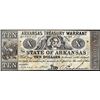 Image 1 : 1862 $10 Arkansas Treasury Warrant Little Rock, AR Obsolete Note