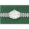 Image 4 : Rolex Ladies Stainless Steel Mother of Pearl Diamond & Emerald Datejust Wristwatch