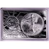 Image 1 : 1996 $1 American Silver Eagle Coin & 2oz Silver Bar Set