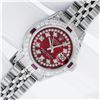 Image 2 : Rolex Ladies Stainless Steel Ruby & Diamond Datejust Watch With Rolex Box