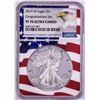 Image 1 : 2019-W $1 Proof American Silver Eagle Coin NGC PF70 Ultra Cameo Congratulations Flag