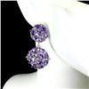 Image 2 : Natural Brazil Amethyst Sapphire Earrings