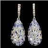 Image 1 : Natural Tanzanite & Sapphire Earrings