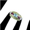 Image 3 : Natural Sky Blue  Topaz & Chrome Diopside Ring