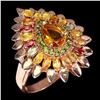 Image 2 : Natural Fancy Sapphire & Citrine Ring