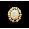 Image 2 : 14KT Yellow Gold 3.37 ctw Opal and Diamond Ring