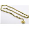 Image 2 : Chanel Gold-tone Metal Woven Chain and Beige Leather CC Charm Belt