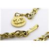 Image 3 : Chanel Gold-tone Metal Woven Chain and Beige Leather CC Charm Belt