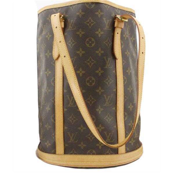 Louis Vuitton Brown Monogram Canvas Leather Bucket GM Shoulder Bag
