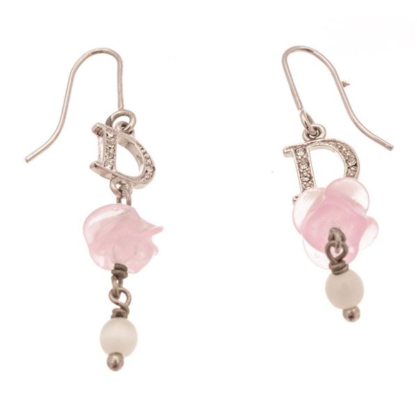 Christian Dior Pink Garden Rose Earrings