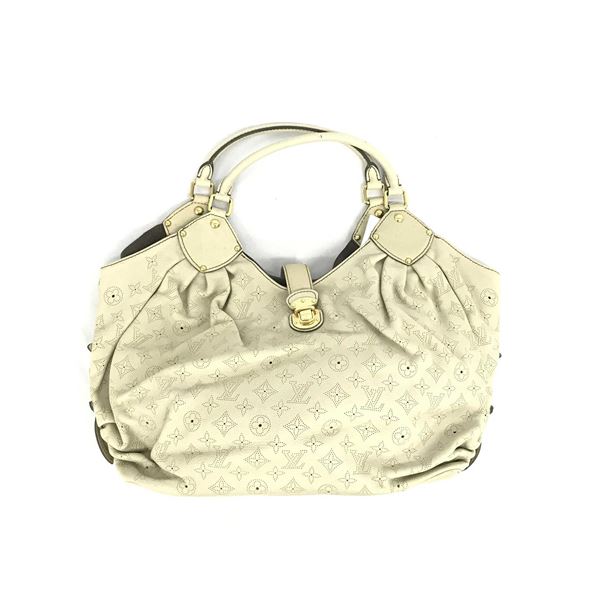 Louis Vuitton White Monogram Mahina Leather XL Hobo Bag