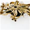 Image 6 : Vintage 14k Gold Hand Painted Portrait, Garnet, & Pearl Open Frame Brooch