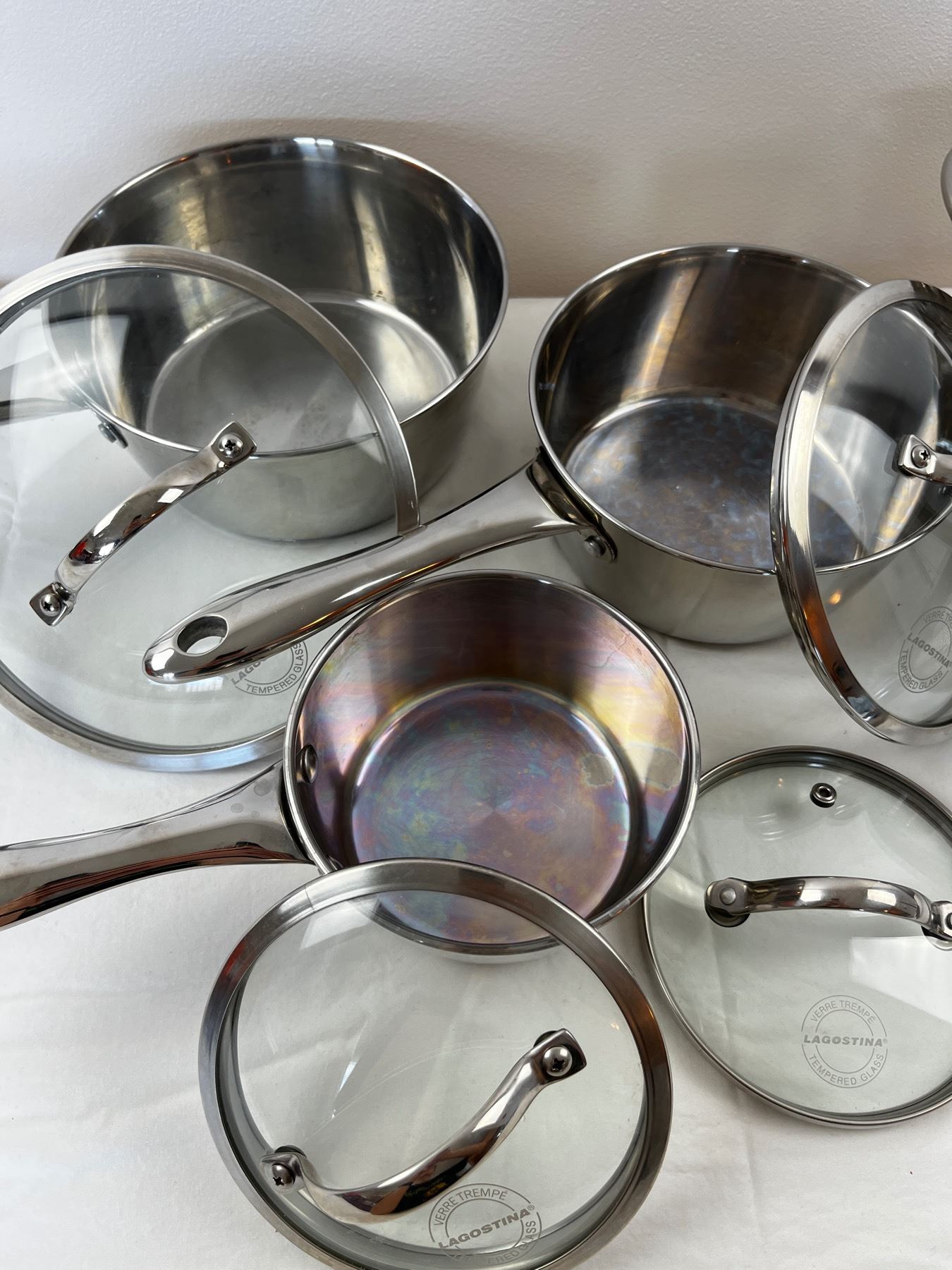 Lagostina Pots with lids and strainer