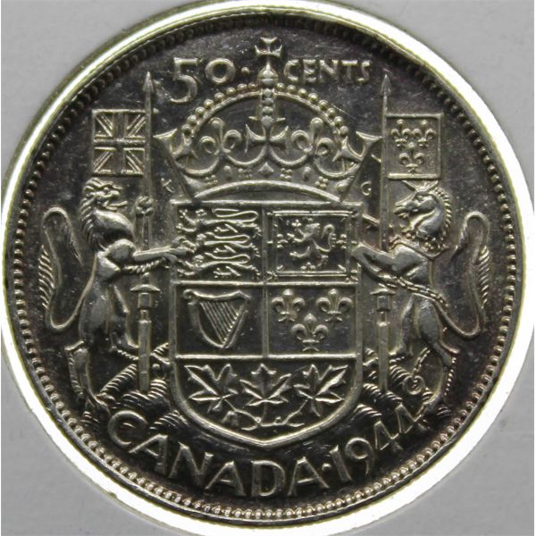1944 CANADA SILVER 50 CENTS COIN