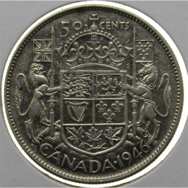 1946 CANADA SILVER 50 CENTS COIN