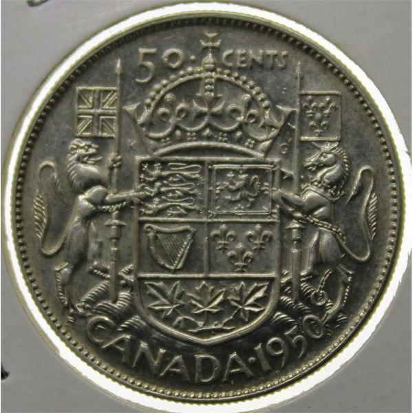 1950 CANADA SILVER 50 CENTS COIN