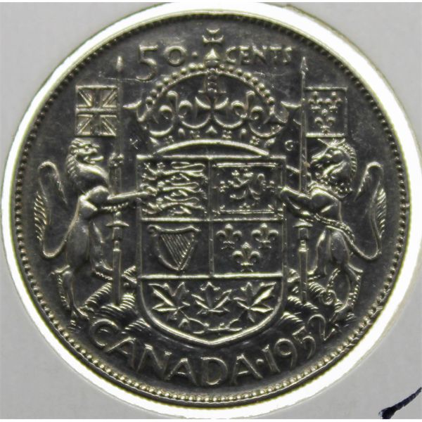 1952 CANADA SILVER 50 CENTS COIN