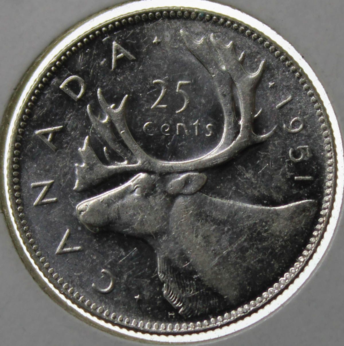 1951 CANADA SILVER 25 CENTS COIN