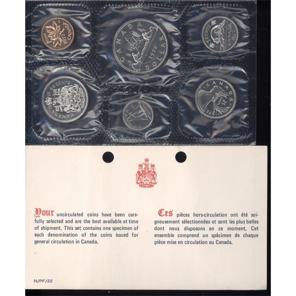 1972 CANADA MINT 6 COIN SET