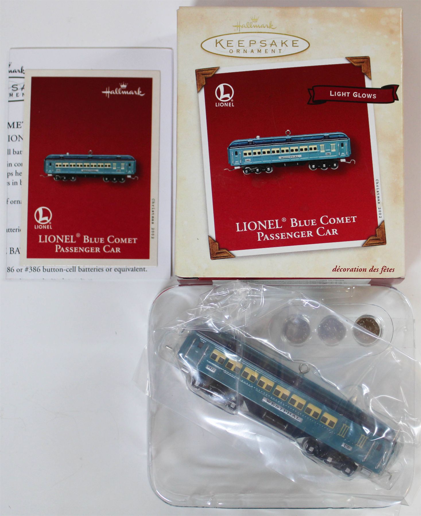 Linal Blue LIONEL BLUE COMET PASSENGER CAR KEEPSAKE ORNAMENT