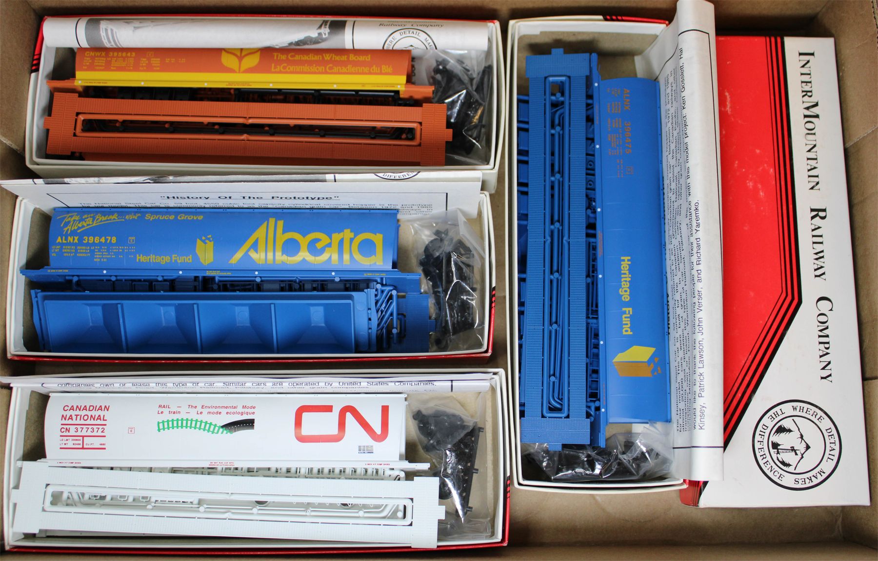 5 INTERMOUNTAIN RAILWAY CO MODEL KITS CN ENVIRO. ETC